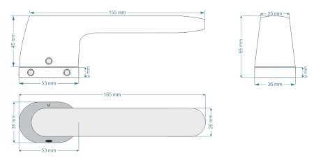 Klamka Mavic szyld ukryty owalny R75 chrom połysk VDS