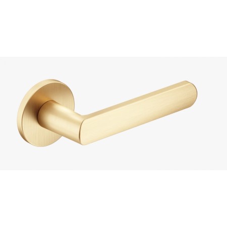 Klamka Icona slim mosiądz matowy szyld okrągły Corona