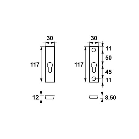 Rozeta Slim AXA F8 czarna