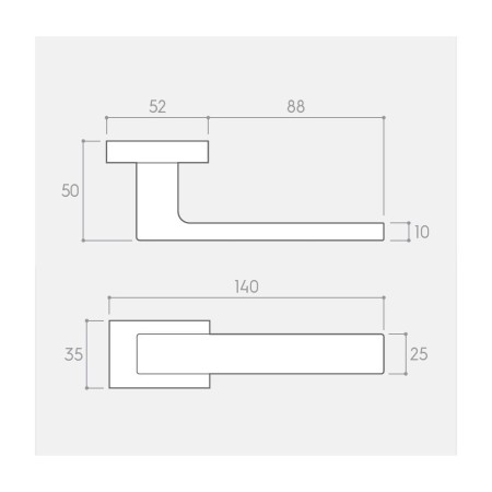 Klamka Focus RT biały mat szyld prostokątny Corona