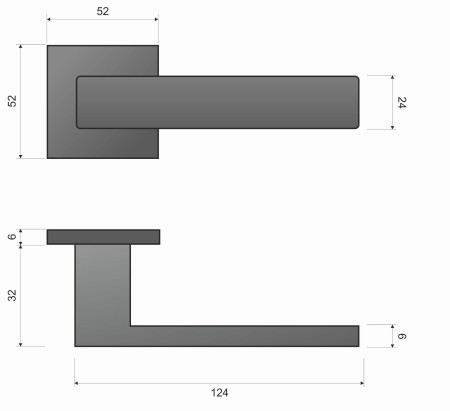 Klamka Apollo Fit KAF M G00 rozeta kwadratowa złoty - mat Infinity Line