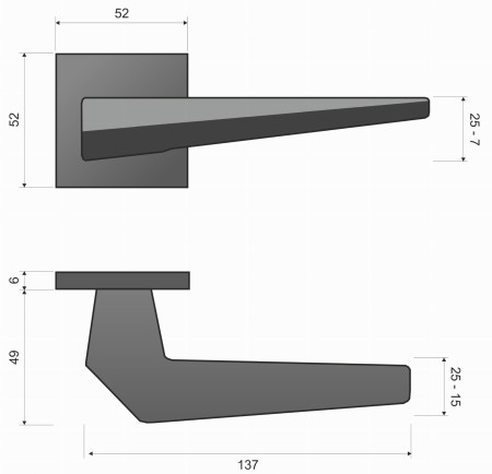 Klamka Ice Fit KCE 700 rozeta kwadratowa chrom Italian Design