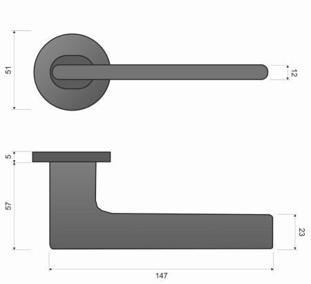 Klamka Ferrara KFRA S O B00/MG00 czarna/złoty mat szyld okrągły Italian Design