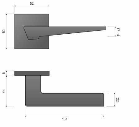 Klamka Vega KVG M700 rozeta kwadratowa chrom - mat Infinity Line