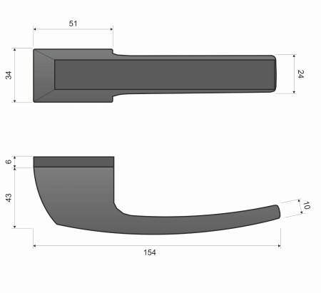 Klamka Spectra KSPC B00 szyld RRT czarna Italian Design
