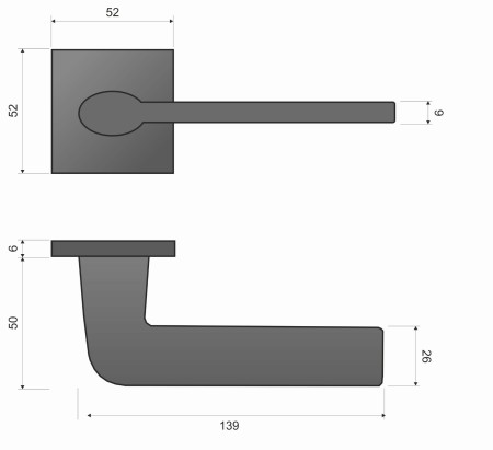 Klamka Stinger KSR MG00 rozeta kwadrat złoty-mat Infinity Line