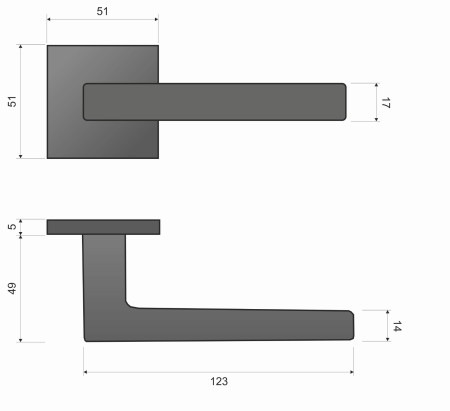 Klamka Stella KSTE S M7OO chrom mat szyld kwadratowy slim Italian Design