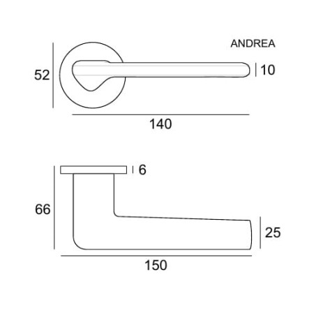 Klamka Andrea Fit rozeta okrągła R68F złoty-satyna VDS