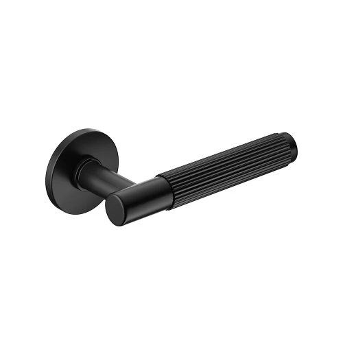 Przejdź do produktu Klamka Time Linear Slim szyld płaski okrągły, czarny Corona