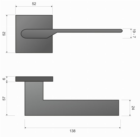 Klamka Toro Fit KTO B00 rozeta kwadratowa czarna Infinity Line