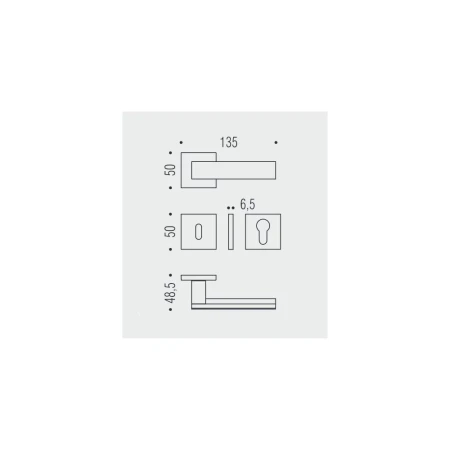 Klamka Alba CR/CM - Chrom/ chrom mat szyld kwadratowy