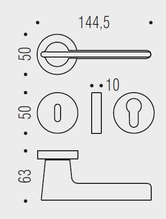 Klamka Alato GM - grafit mat szyld okrągły