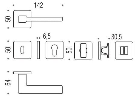 Klamka Colombo Esprit CM - chrom mat szyld kwadratowy