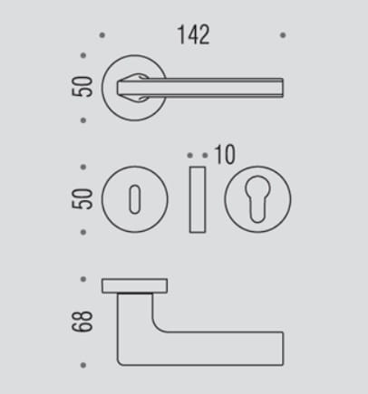 Klamka Colombo Gira CR - chrom szyld okrągły