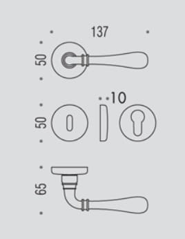 Klamka Colombo Ida OP- złota szyld okrągły