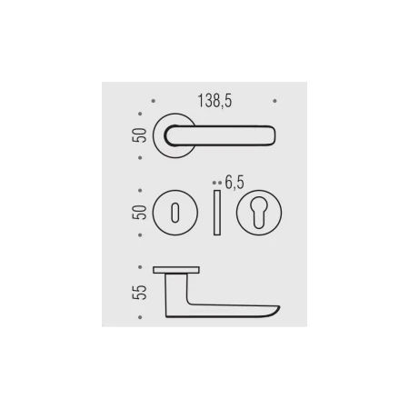 Klamka Colombo Lund GM - grafit mat szyld okrągły