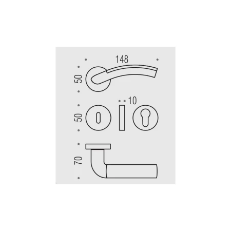 Klamka Colombo Milla LC41 CR/CM - chrom/chrom mat szyld okrągły