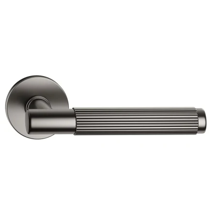 Klamka Time Linear Slim szyld płaski okrągły gunmetal Corona