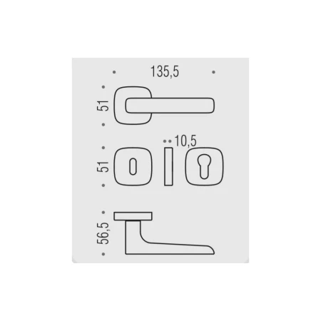 Klamka Colombo Spider MR11 CR - chrom szyld kwadratowy