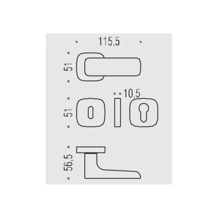 Klamka Colombo Spider MR15 CR- chrom szyld kwadratowy