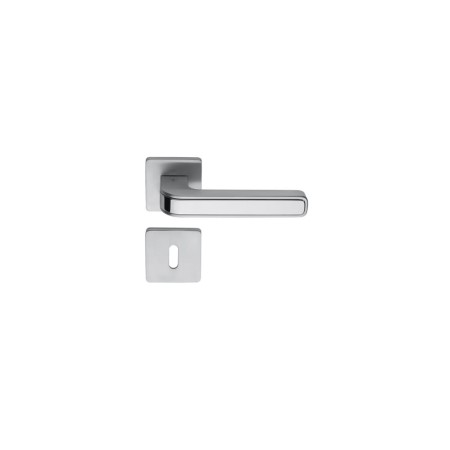 Klamka Colombo Tecno CM/CB- chrom mat/chrom połysk szyld kwadratowy