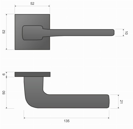 Klamka Solo Fit KSO M700 rozeta kwadratowa chrom - mat Infinity Line