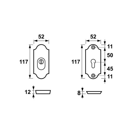Rozeta Verona FLEX AXA F4 stare złoto