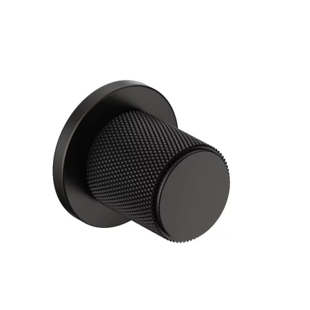 Gałka Time Slim szyld płaski okrągły, czarny 1 szt. Corona