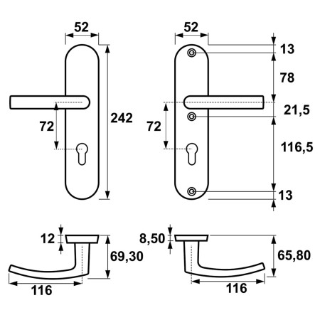 Klamka + klamka Quebec ++ AXA