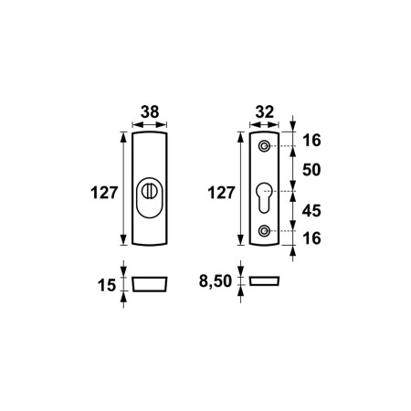 Rozeta SOLID FLEX AXA F6 INX