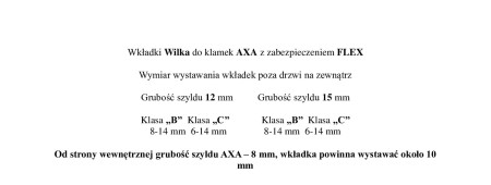 Klamka + klamka Diva ++ FLEX AXA rysunek techniczny