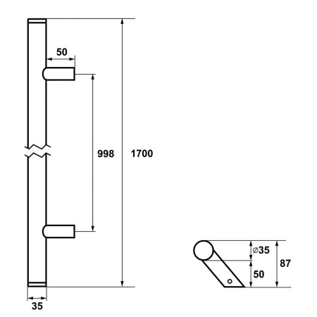 Verona skośna jednostronna 170 cm F4 drewnowkręty