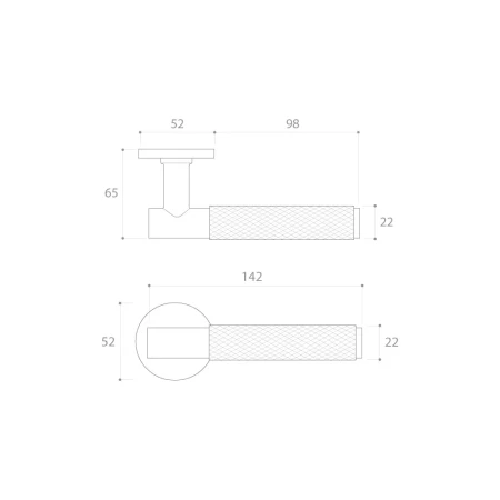 Klamko-gałka Time R Slim szyld płaski okrągły, czarna Corona