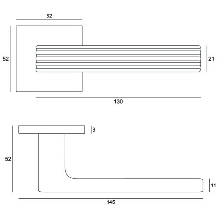 Klamka FELICE FIT złoty połysk PVD szyld kwadratowy VDS