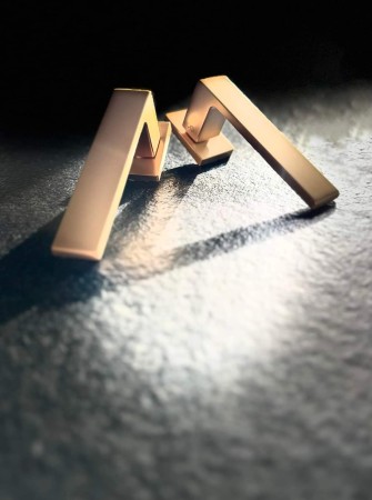 Klamka Apollo RT KART M G00 szyld prostokątny złoty - mat RRT Infinity Line