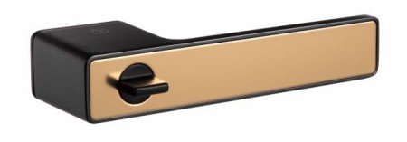 Klamka Milano MG00/B00 B szyld RT czarna/złota mat z pokrętłem Italian Design