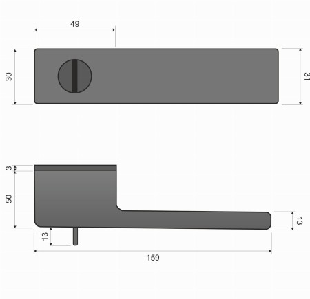 Klamka Milano MG00/B00 B szyld RT czarna/złota mat z pokrętłem Italian Design