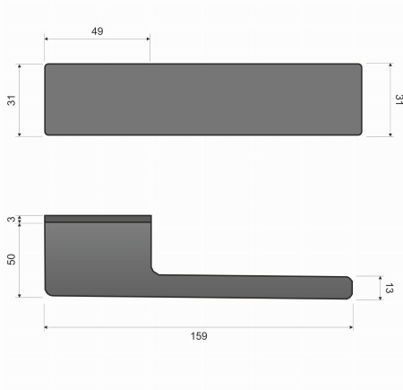 Klamka Milano KMNO MG00/B00 HB szyld RT czarna Italian Design