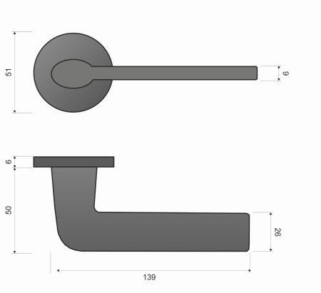 Klamka Stinger KSR O M M00 rozeta okrągła miedź - mat Infinity Line