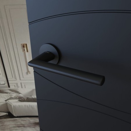 Klamka Eva KEVA O B00 rozeta okrągła czarna Italian Design