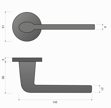 Klamka Eva KEVA O M700 rozeta okrągła chrom - mat Italian Design