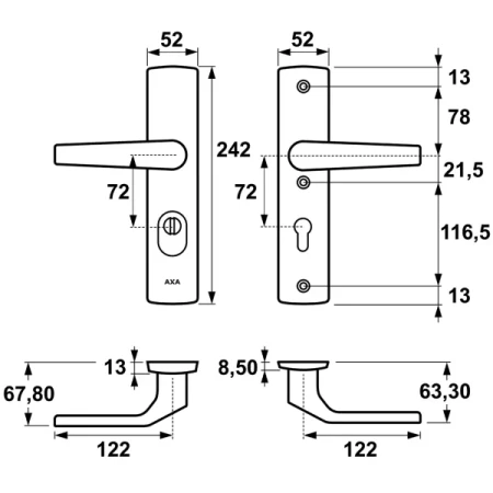 Klamka + klamka ARROW PREMIUM FLEX F8