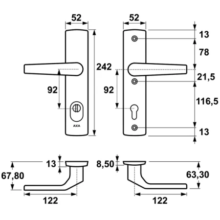 Klamka + klamka ARROW PREMIUM FLEX F8