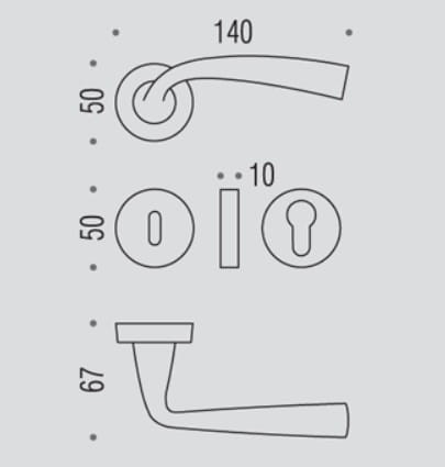 Klamka Edo OP - złota Colombo szyld okrągły