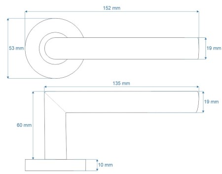 Klamka Novanta klasa 4 rozeta okrągła R8 stal nierdzewna szyld okrągły VDS