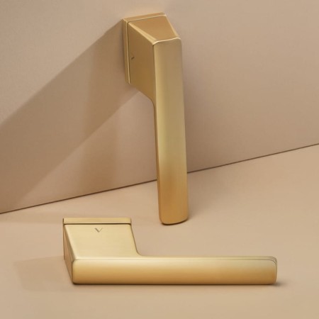 Klamka Enzo FIT złoty satyna rozeta prostokątna R76 VDS