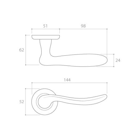 Klamka Classica R CL czarny mat