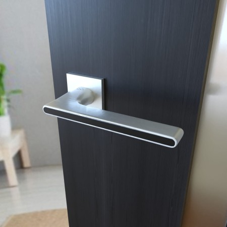 Klamka Ferrara KFRA S M700/B00 szyld kwadratowy chrom - mat/ czarna Italian Design