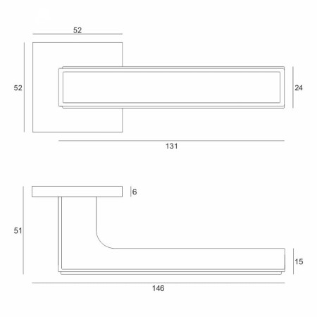 Klamka Fresia Fit złoty satyna szyld kwadratowy VDS