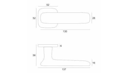 Klamka Flow R82F szyld kwadratowy zaoblony złoty satyna VDS